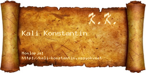 Kali Konstantin névjegykártya